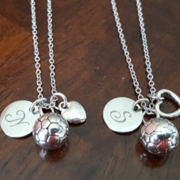 2 Stainless Steel Soccer Ball Necklaces - Picture 5 of 8